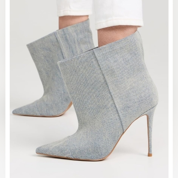 Good American Shoes - 🩵🔹️Good American🔹️ Slouchy Indigo Ankle Denim Look Boots